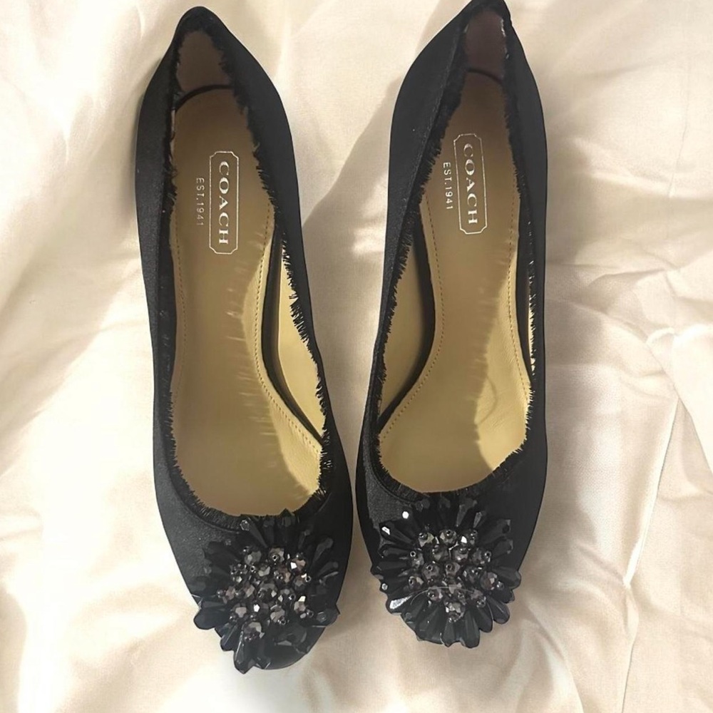 Coach Black Embellished Women's Flats